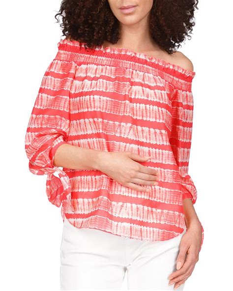 michael michael kors cabana stripe off the shoulder bandea|michael kors off the shoulder : Women's Tops & Dressy Tops.